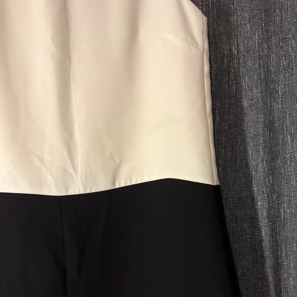 H&M Colorblock Sleeveless Sheath Dress Black Cream Business‎ Casual (Women's 8) - Picture 2 of 6